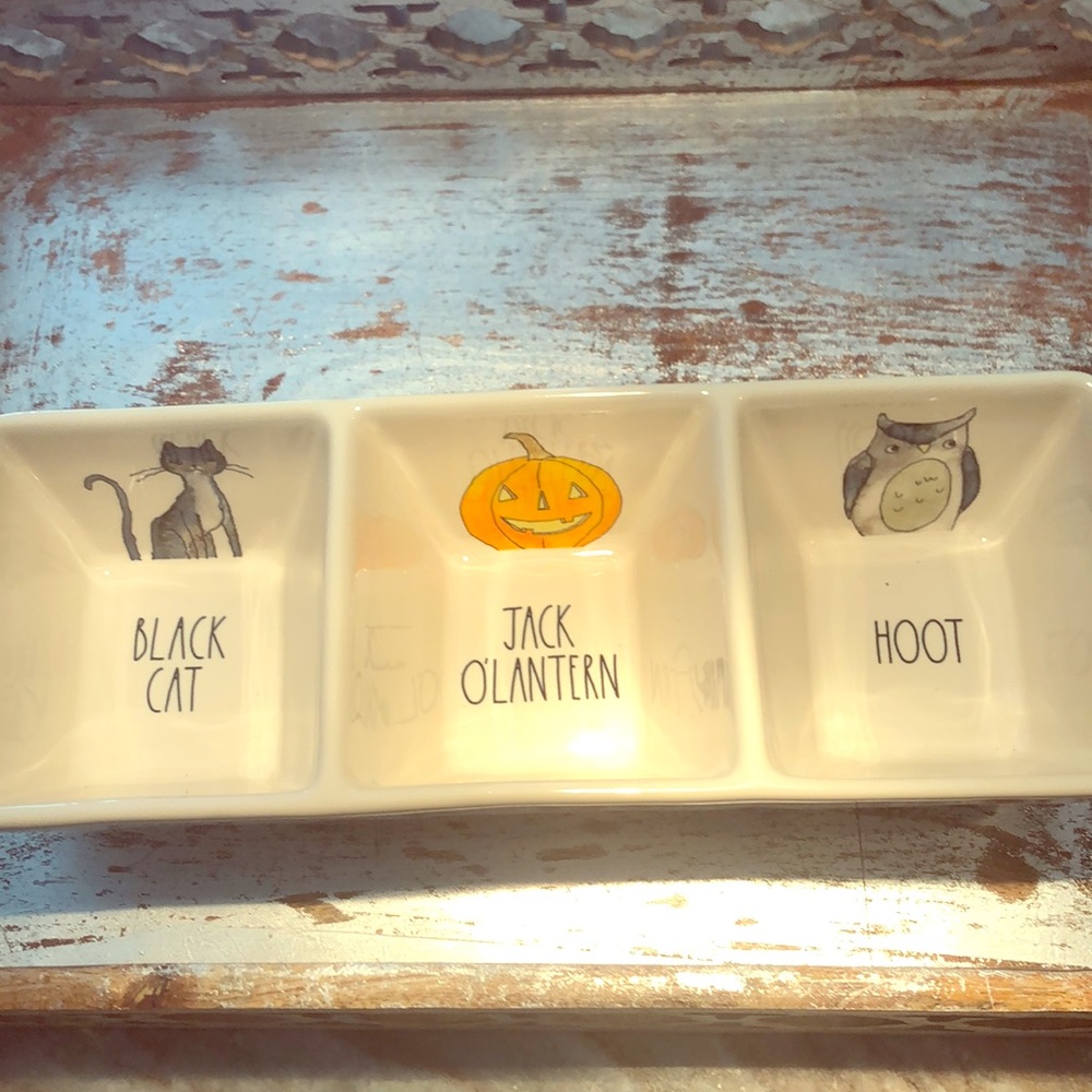 RAE DUNN by Magenta Halloween serving dish 🐈🎃🦉